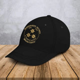 Personalized Retired Austrian Custom Gold Rank & Service Time Black Cap Printed AHVA241005