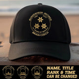 Personalized Retired Austrian Custom Gold Rank & Service Time Black Cap Printed AHVA241005