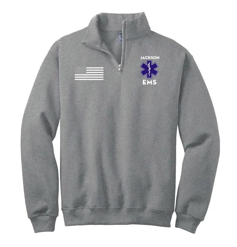 Personalized EMS US Flag  Custom Name Medical Gift Stand Collar Zipper Sweatshirt 2D Printed KVH241020