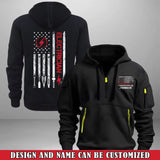 Personalized US Electrician Custom name Quarter Zip Hoodie 2D Printed VQ241031