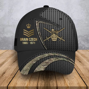 Personalized UK Veteran Rank Gold Custom Name & Time Cap 3D Printed AHVA241022