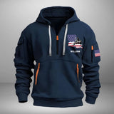 Personalized US State Map Welder Custom Name Quarter Zip Hoodie 2D Printed KVH241029