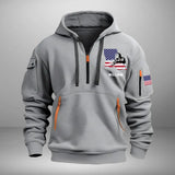 Personalized US State Map Welder Custom Name Quarter Zip Hoodie 2D Printed KVH241029