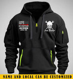 Personalized Iron Worker US Flag Custom Name Quarter Zip Hoodie 2D Printed QTKVH241036