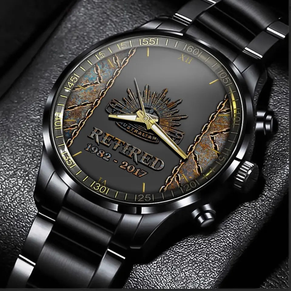 Personalized Retired Australian Army Custom Served Time Watch Printed QTVQ241042