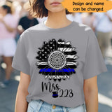Personalized Sunflower US Police Wife Custom ID T-shirt Printed QTHN241056