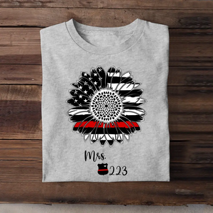 Personalized Sunflower US Firefighter Wife Custom ID T-shirt Printed QTHN241056