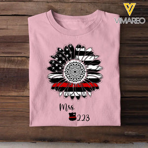 Personalized Sunflower US Firefighter Wife Custom ID T-shirt Printed QTHN241056