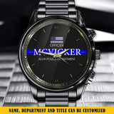 Personalized US Flag Blue Line Custom Name & Department Watch Printed QTKH241052