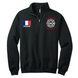 Personalized French Firefighter Custom Name & Department Stand Collar Zipper Sweatshirt 2D Printed VQ241058