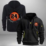 Personalized Basketball Player Custom Name & ID Quarter Zip Hoodie 2D Printed VQ241071
