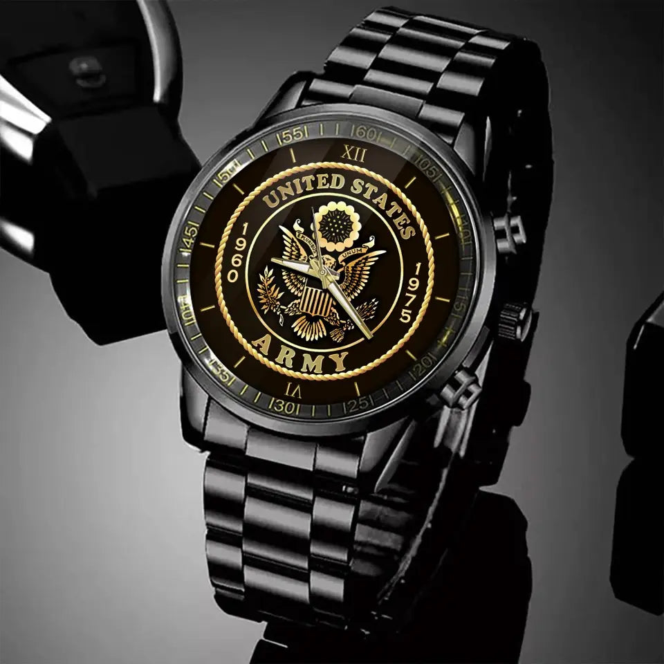 Personalized United States Army Logo Custom Service Time Watch Printed AHVA241068