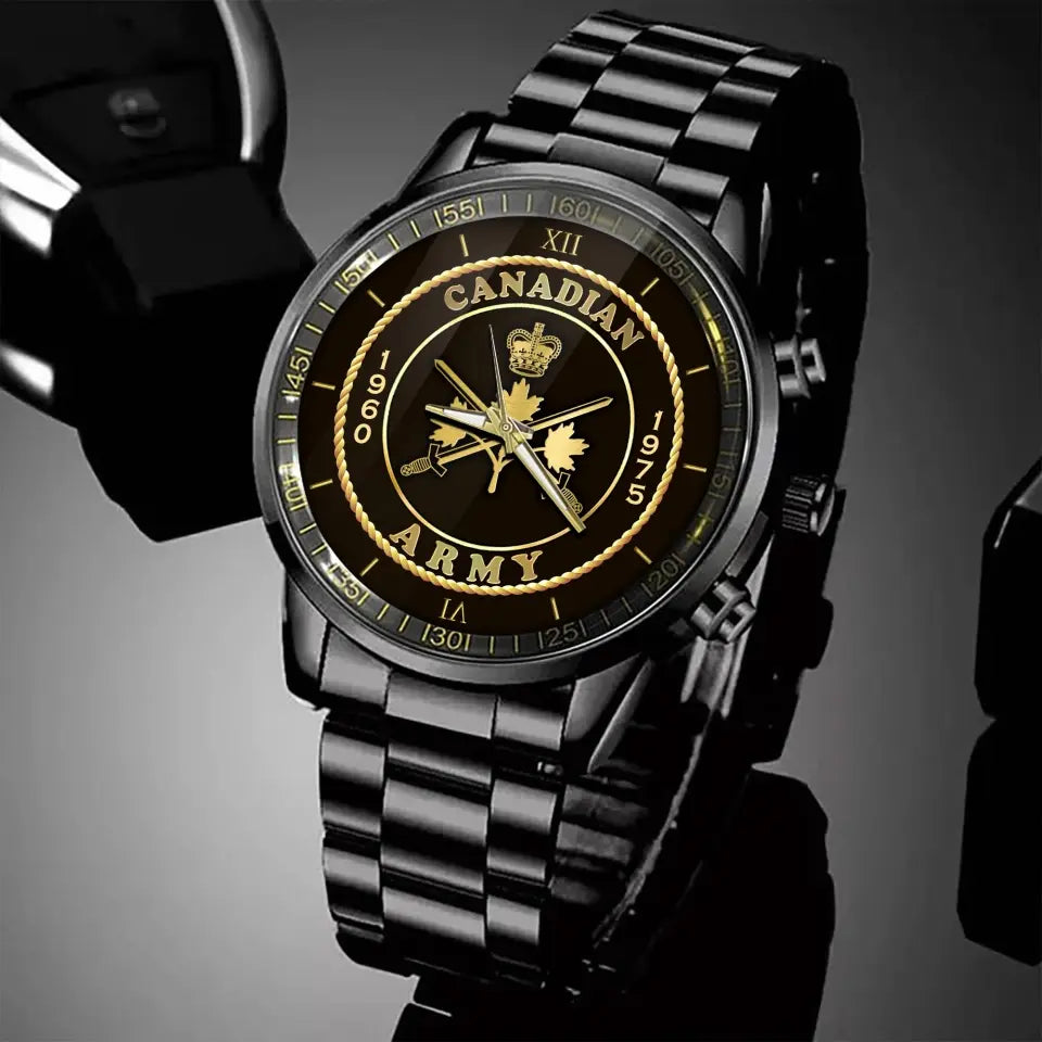 Personalized Canadian Army Logo Custom Service Time Watch Printed AHVA241068