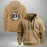 Personalized Baseball Player Custom Name & ID Quarter Zip Hoodie 2D Printed HN241069