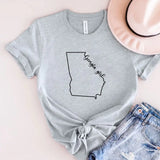 Personalized US State Girl Map T-shirt Printed HN241078