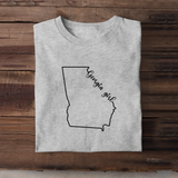 Personalized US State Girl Map T-shirt Printed HN241078