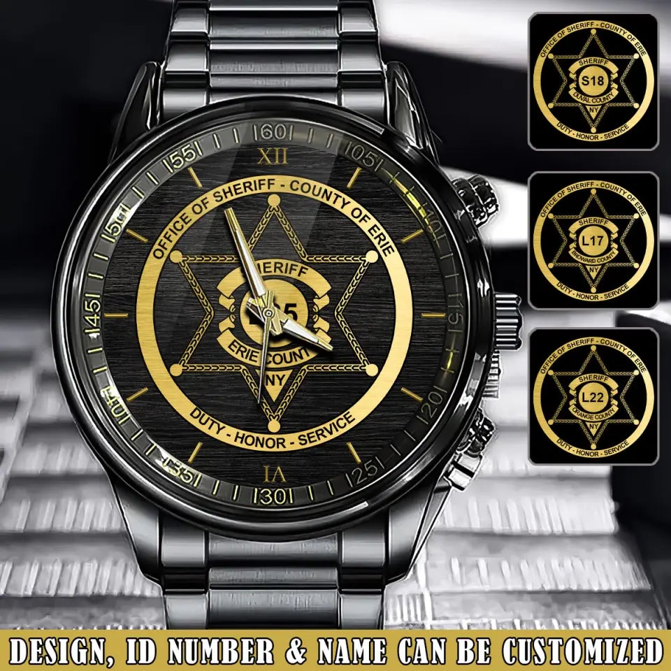 Personalized Office Sheriff County Of Fire Duty Honor Service Watch Printed AHVQ241080