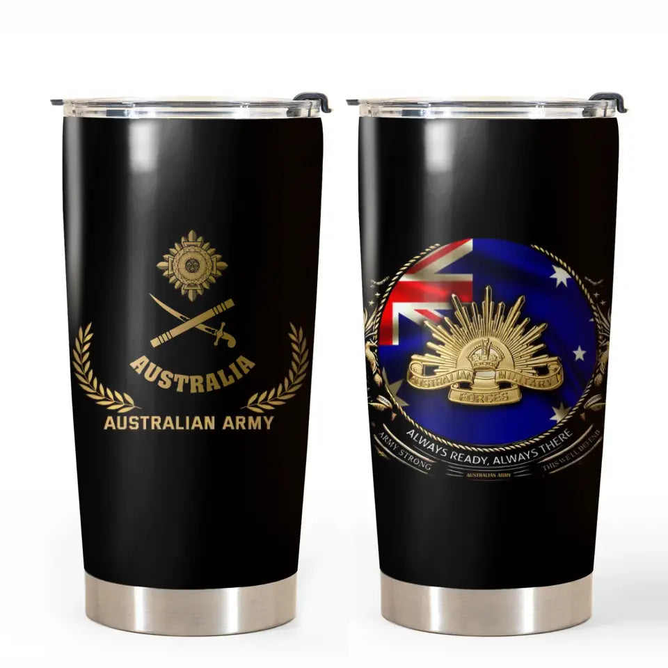 Personalized Australian Army Rank Gold Always Ready Always There Tumbler Printed AHVQ241088