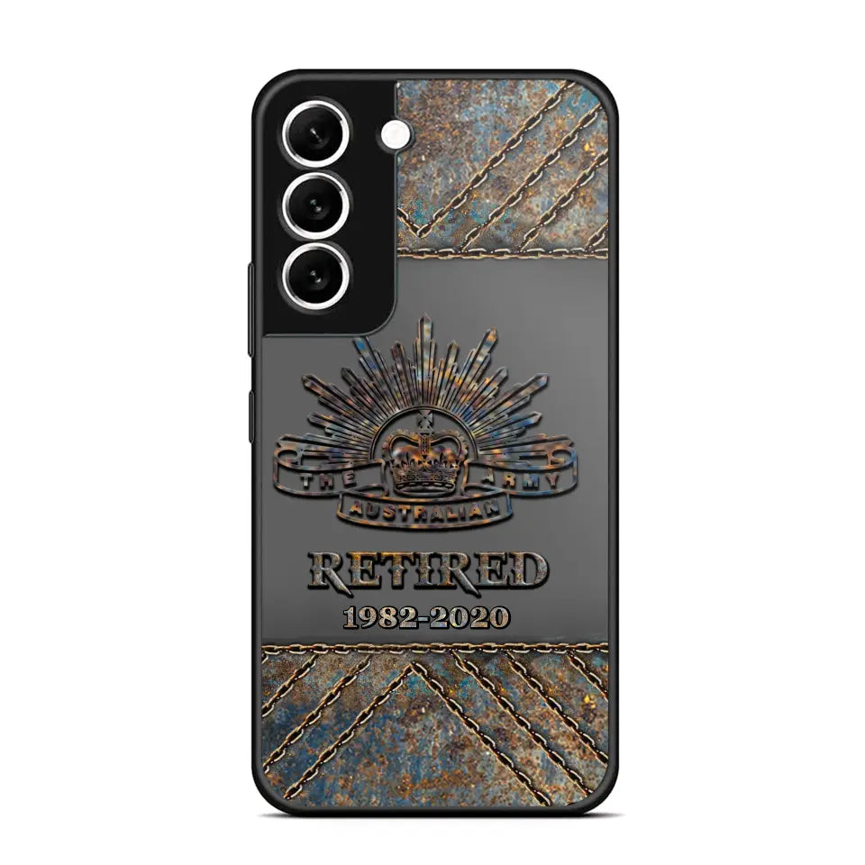 Personalized Retired Australian Army Logo Custom Service Time Phonecase Printed VQ241086