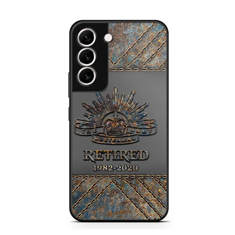 Personalized Retired Australian Army Logo Custom Service Time Phonecase Printed VQ241086