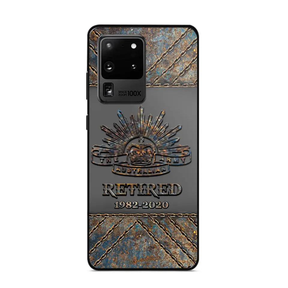 Personalized Retired Australian Army Logo Custom Service Time Phonecase Printed VQ241086