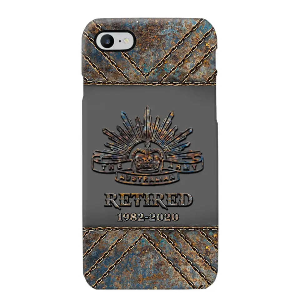 Personalized Retired Australian Army Logo Custom Service Time Phonecase Printed VQ241086