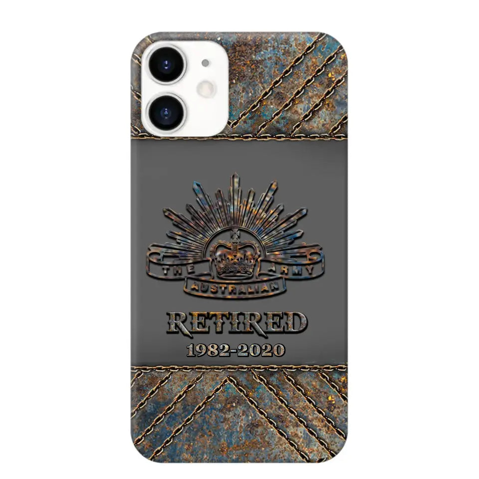 Personalized Retired Australian Army Logo Custom Service Time Phonecase Printed VQ241086