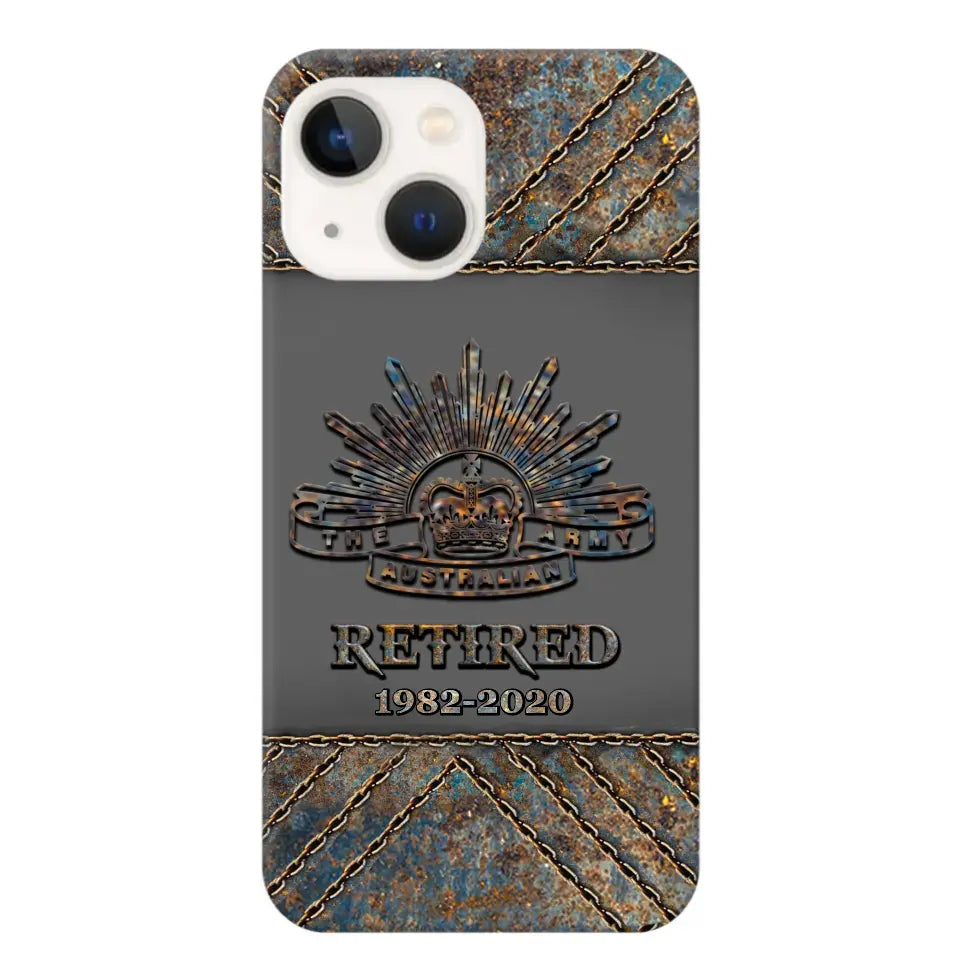 Personalized Retired Australian Army Logo Custom Service Time Phonecase Printed VQ241086