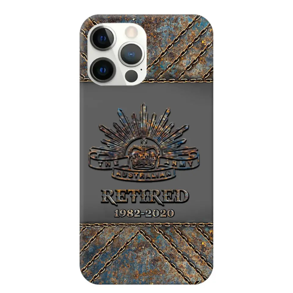 Personalized Retired Australian Army Logo Custom Service Time Phonecase Printed VQ241086