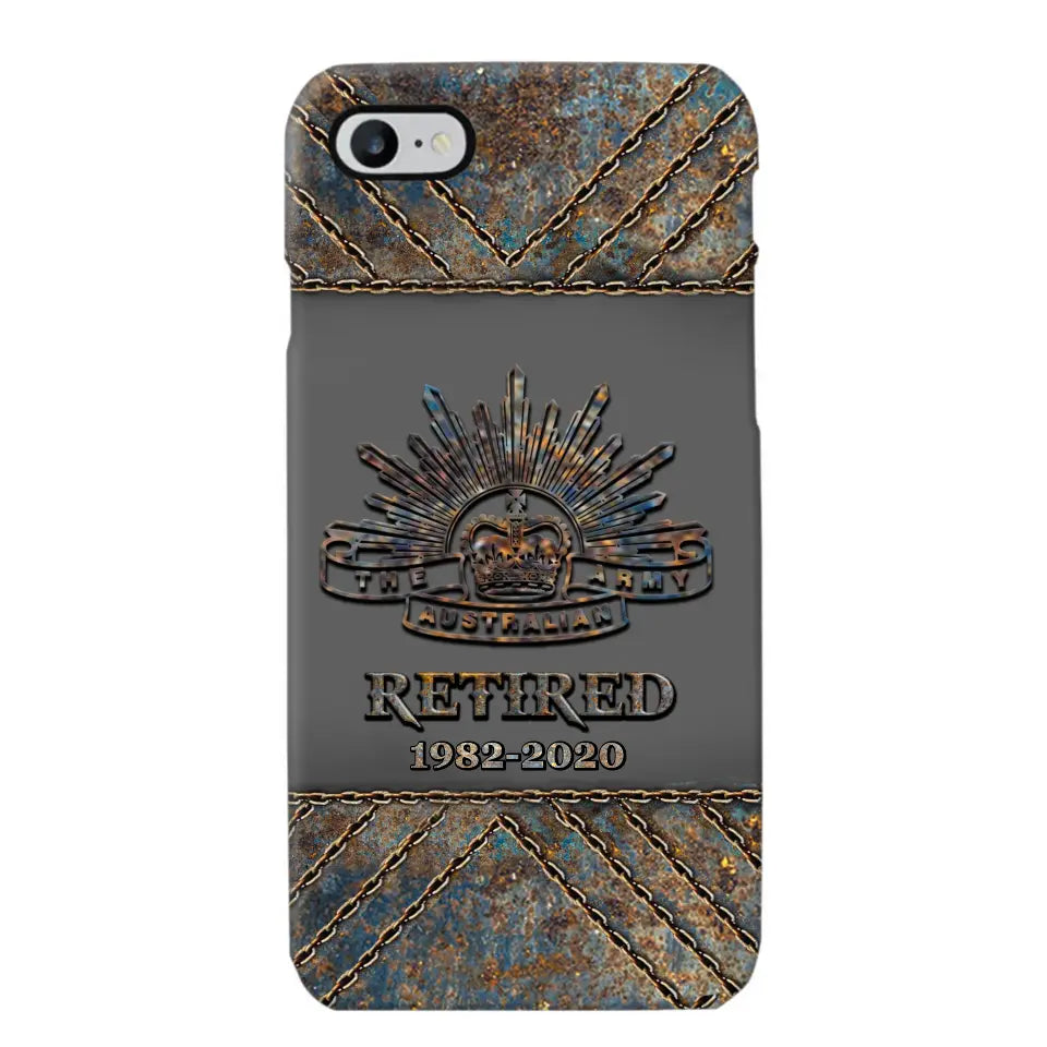 Personalized Retired Australian Army Logo Custom Service Time Phonecase Printed VQ241086