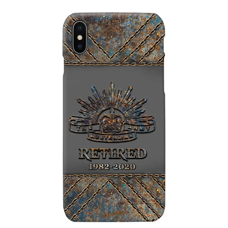 Personalized Retired Australian Army Logo Custom Service Time Phonecase Printed VQ241086