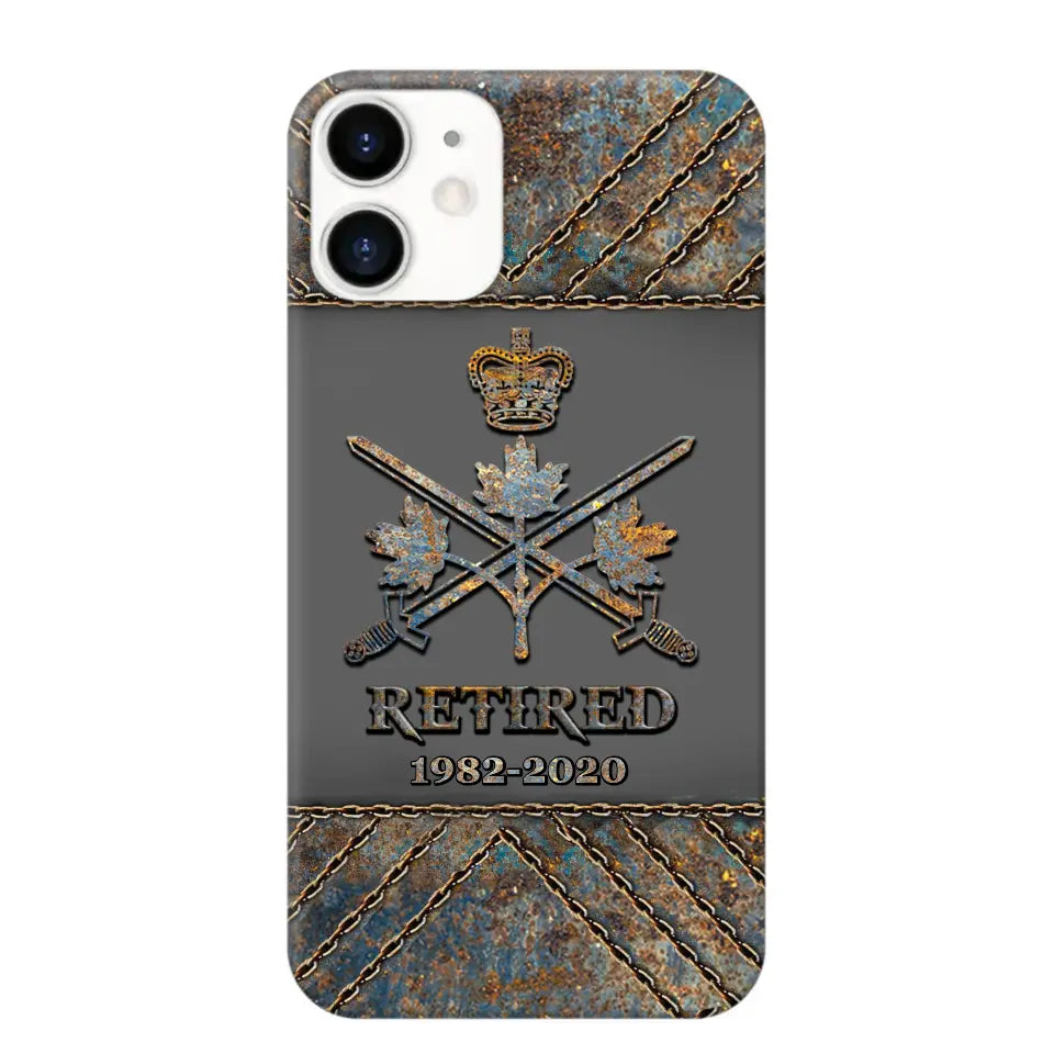 Personalized Retired Canadian Army Logo Custom Service Time Phonecase Printed VQ241086