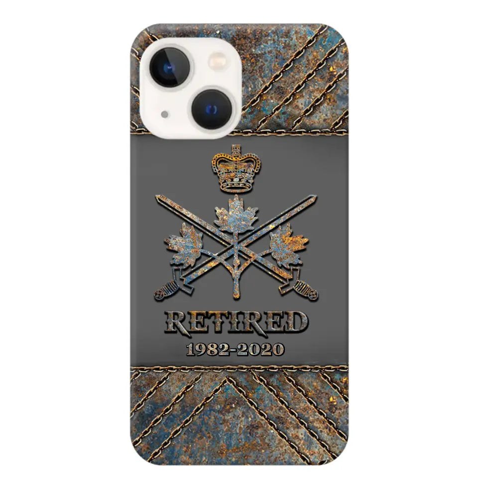 Personalized Retired Canadian Army Logo Custom Service Time Phonecase Printed VQ241086