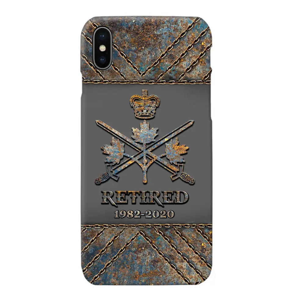 Personalized Retired Canadian Army Logo Custom Service Time Phonecase Printed VQ241086