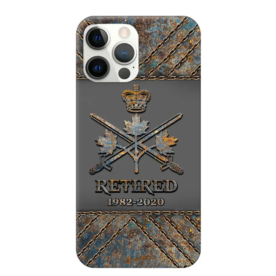 Personalized Retired Canadian Army Logo Custom Service Time Phonecase Printed VQ241086