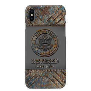 Personalized Retired US Army Logo Custom Service Time Phonecase Printed VQ241086