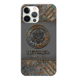 Personalized Retired US Army Logo Custom Service Time Phonecase Printed VQ241086