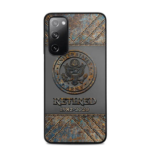 Personalized Retired US Army Logo Custom Service Time Phonecase Printed VQ241086