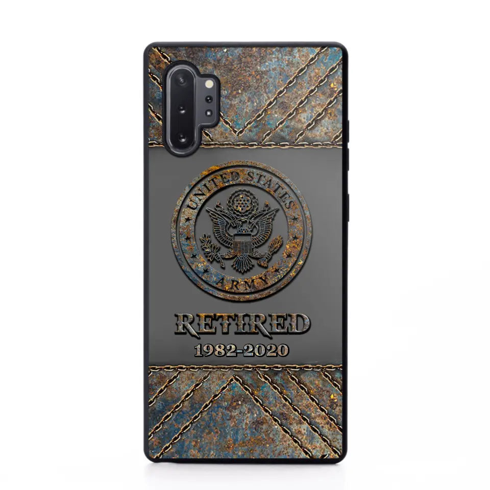 Personalized Retired US Army Logo Custom Service Time Phonecase Printed VQ241086