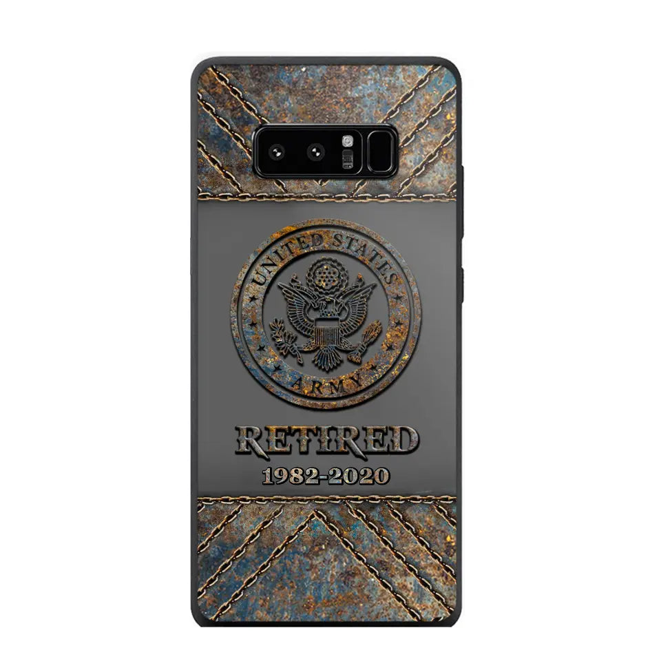 Personalized Retired US Army Logo Custom Service Time Phonecase Printed VQ241086