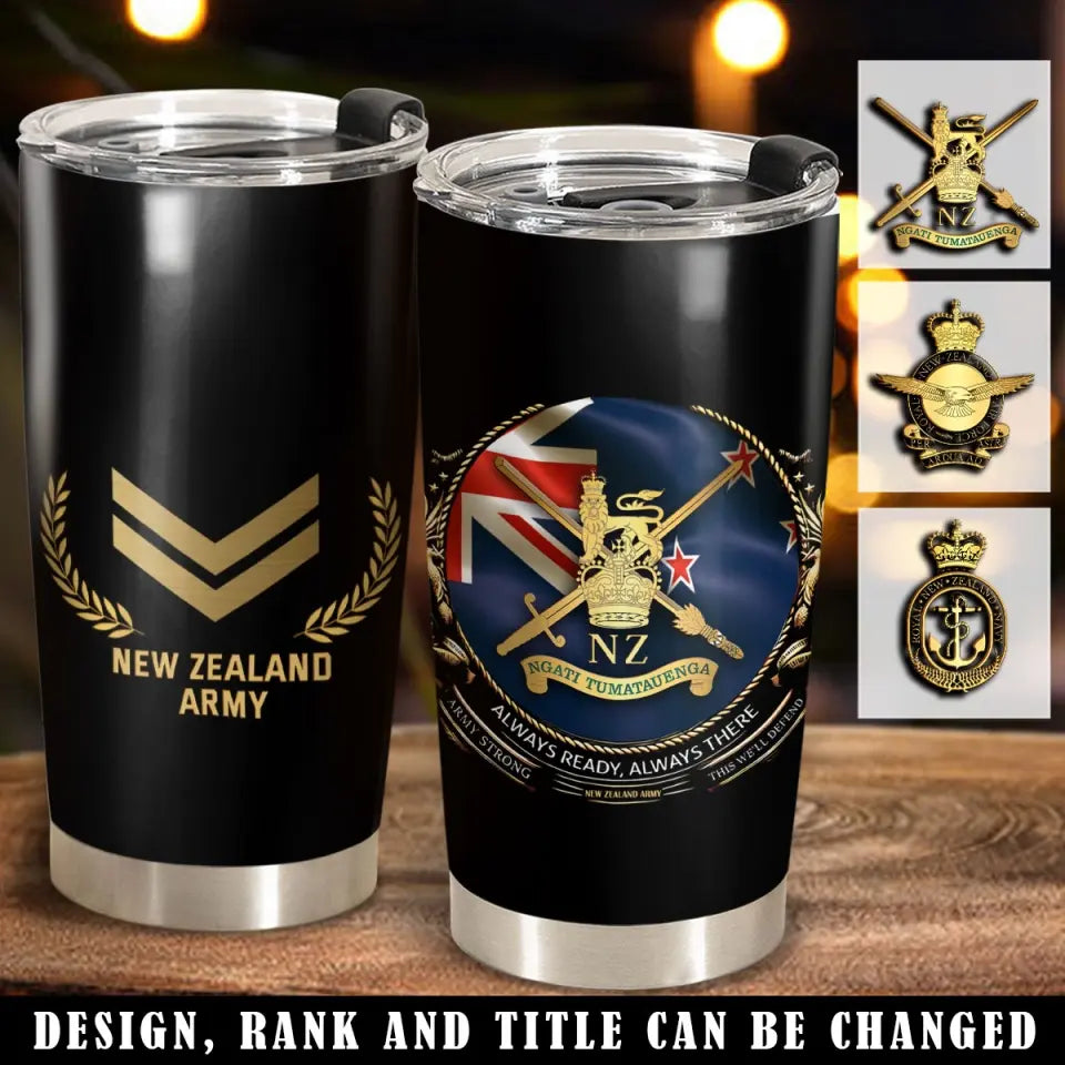 Personalized New Zealand Army Rank Gold Always Ready Always There Tumbler Printed AHVQ241088