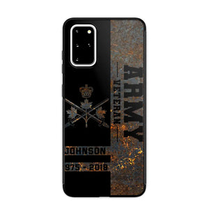 Personalized Canadian Army Veteran Canadian Army Logo Custom Name & Time Phonecase Printed QTKH241089