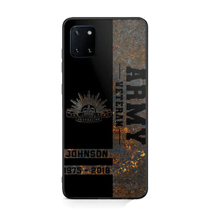 Personalized Australian Army Veteran Australian Army Logo Custom Name & Time Phonecase Printed QTKH241089