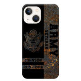 Personalized US Army Veteran US Army Logo Custom Name & Time Phonecase Printed QTKH241089