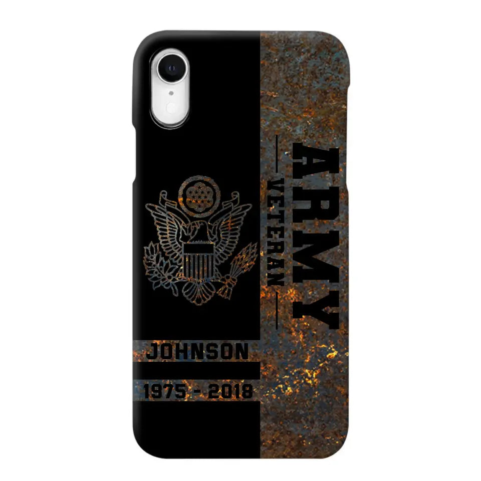 Personalized US Army Veteran US Army Logo Custom Name & Time Phonecase Printed QTKH241089