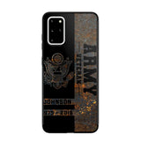 Personalized US Army Veteran US Army Logo Custom Name & Time Phonecase Printed QTKH241089