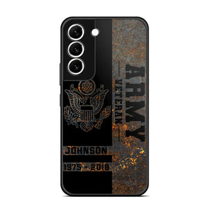 Personalized US Army Veteran US Army Logo Custom Name & Time Phonecase Printed QTKH241089