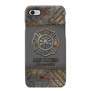 Personalized Retired US Firefighter Custom Service Time Phonecase Printed QTKH241100