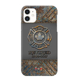 Personalized Retired Canadian Firefighter Custom Service Time Phonecase Printed QTKH241100