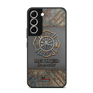 Personalized Retired US Firefighter Custom Service Time Phonecase Printed QTKH241100